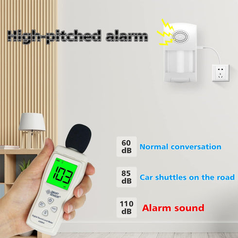 WiFi Motion Sensor Alarm: Smart PIR Motion Detector Alert with 110dB Siren & App Alerts, Tuya App for Remote Arm/Disarm, 4 Alarm Modes Home Securi...