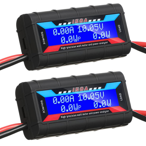 Yunsailing 2 Pcs High Precision Watt Meter Power Analyzer Battery Consumption Performance Monitor Power Monitor with Backlight Digital LCD Screen(...