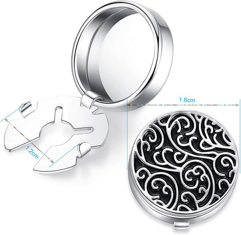 HONEY BEAR Round Retro Pattern Carved Print Button Covers Cufflinks for Men Ordinary Shirt...