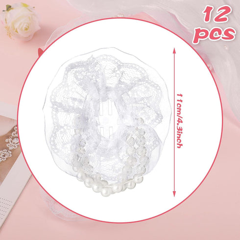 Waydress 12 Pieces Corsage Wristlet Band Elastic Pearl Wristlets DIY Stretch Pearl Wedding Wristband Handmade Corsage Accessories for Wedding Part...