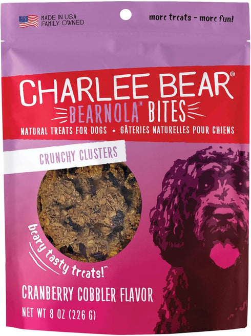 Charlee Bear Bearnola Bites Dog Treats, Cranberry Cobbler Flavor, 8oz...