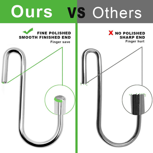 Pack of 10 Heavy Duty S-Shape Hooks, Stainless Steel, 2.4" Pan Pot Holder Rack Hooks Hanging Hangers S Shaped Hooks for Kitchenware Pots Utensils ...