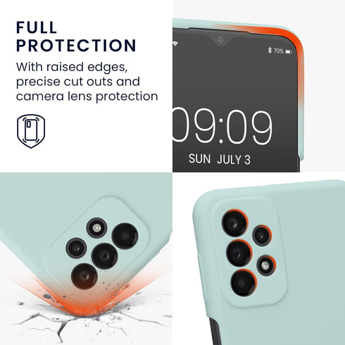 kwmobile Case Compatible with Samsung Galaxy A23 4G / 5G Case - Slim TPU Silicone Phone Cover - Soft Touch Finish - Cool Mint...