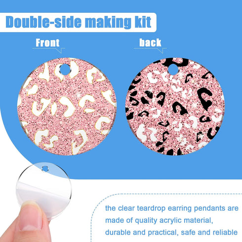 Loetere 168 Pieces Acrylic Earrings Blanks DIY Earrings Making Kit Includes Transparent Round Clear Acrylic Earring Blanks Pendants Earring Hooks ...