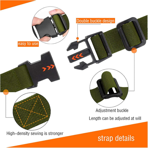 Premium Utility Straps with Quick Release Buckle Adjustable Short Nylon Tie Down Straps for Backpack Tactical Lashings Camping Gear Sleeping Bag M...