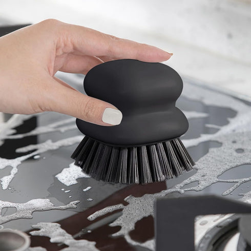 Dish Brush with Handle, Kitchen Scrub Brushes for Cleaning, Dish Scrubber with Nylon bristles for Sink, Pots, Pans(1Pack Black Nylon bristles)...