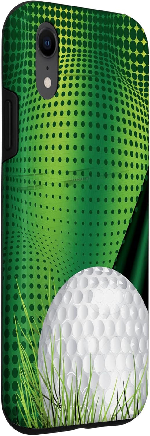 iPhone XR Golf Ball Phone Case Gift with Green Abstract Background Case...