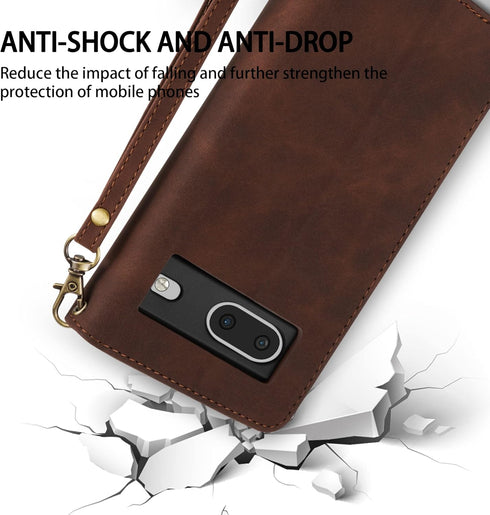 ZZXX for Google Pixel 6A Case Wallet with RFID Blocking Card Slot Premium Soft PU Leather Zipper Flip Folio with Wrist Strap Kickstand Protective ...