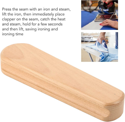 Wooden Clapper, Eco Friendly Beech Wood Clapper Multifunction Quilters Clapper Professional Clapper Sewing Tool Flat for Sewing Quilting and Embro...