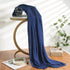 Muslin Swaddle Blanket, 100% Viscose Made from Bamboo Solid Dark Blue Unisex Swaddle Wrap, Soft Silky Muslin Swaddle Blankets Neutral Receiving Bl...