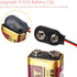 9V-Battery Clip Connector, 9 Volt Long Cable Connection Soft Shell I Type Black, Pack of 10...