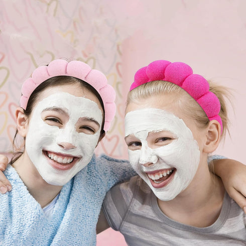 WHAVEL 3 Pack Spa Headband Skincare Headbands, Makeup Headband Sponge Terry Cloth Headbands Face Wash Headband Puffy Hair Band for Washing Face Wo...