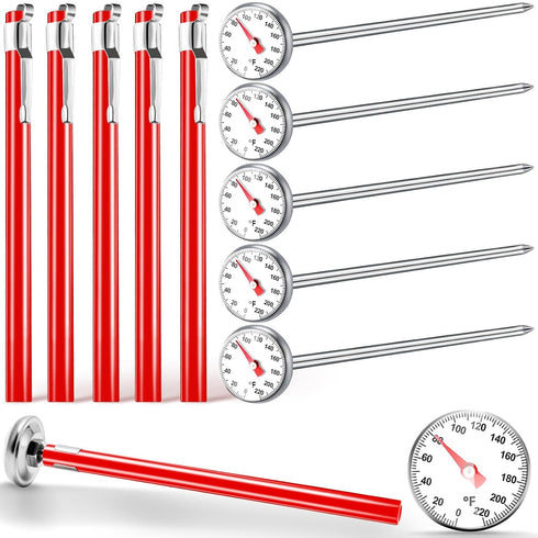 Instant Read Pocket Milk Frothing Meat Food Grill BBQ Cooking Kitchen Probe Thermometer, Stainless Steel 1 Inch Dial Pocket Portable Thermometer(5...
