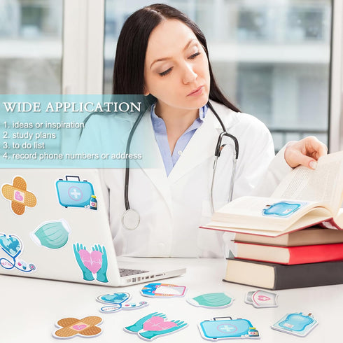8 Pieces Funny Nurse Sticky Notes, Medical Theme Self-adhesive Notepads for Records Checklist, Cute Nurse Gifts Memo Pads Essentials for Hospital ...