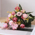 Duovlo 7 Branch 21 Mini Rose Heads Artificial Flowers Bouquet Wedding Home Office Decor,Pack of 4 (Pink)...