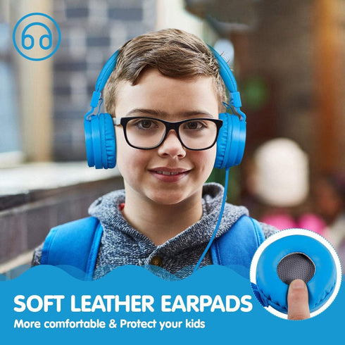 Licorne Lightweight Stereo Folding Wired Headphones for Kids Adults,On-Ear Comfortable Earphones for Child, Adjustable Headband Headset for Cellph...