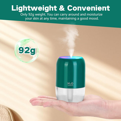 Mini Humidifiers for Bedroom, 200ml Cool Mist Humidifiers for Home Nursery Indoor Plants, Room Humidifiers for Bedroom Quiet Easy Clean Auto Shut-...