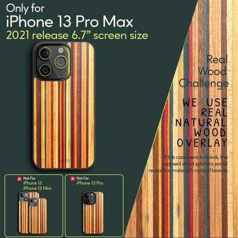 iATO iPhone 13 Pro Max Case: Premium Natural Wood Cover, Military-Grade Protection, Ultra-Slim, MagSafe Compatible, Eco-Friendly (Skateboard)...