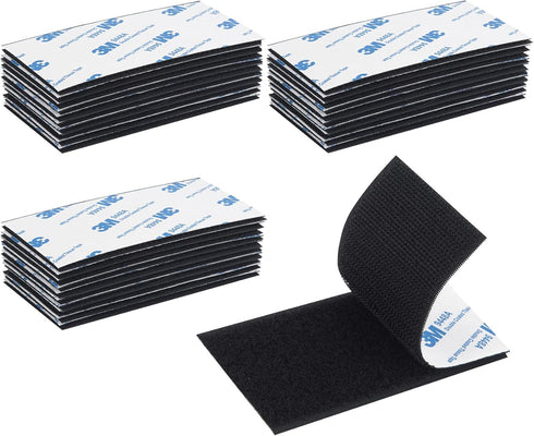 Hook and Loop Tape 2in x 4in 30 Pairs, Slef Adhesive Interlocking Tape Strip, Mounting Tape Heavy Duty Adhesion, Hook Lopp Fastener Double Sided T...