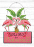 Sunset Vista Designs Kathy Hatch Pretty in Pink Flamingo Welcome to Paradise Sign, 14 by 10-Inch...