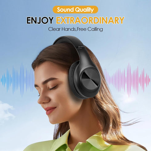 JH-923 Wireless Headphones Over Ear, 65H Playtime, 3EQ Sound Modes, Hi-Res Audio with Deep Bass Microphone,Foldable Lightweight Bluetooth Headphon...