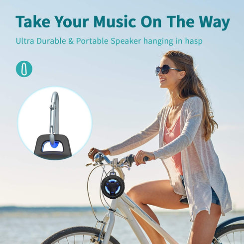 EBODA Bluetooth Shower Speaker, Portable Bluetooth Speakers, IP67 Waterproof Wireless Speaker with LED Light, Floating, 2000mAh, True Wireless Ste...