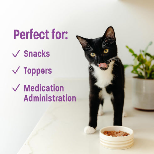 Wellness Lickable Treats Soft Puree Natural Grain Free Adult Cat Treats, Duck Recipe, Contains 6-0.4 Ounce Squeezable Tubes...