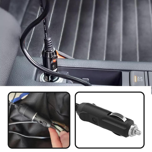 Car Connection Power Cord Car Cigarette Lighter Male to 2 DC Plug Power Adapter Male Extension Cord DC Charger Cable for Camera CCTV GPS Unit Mini...