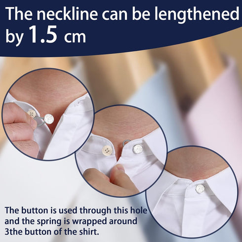 Collar Extender, Shirt extender, dress shirt suit pants, coat, shirt button extender Button extender (White marble)...