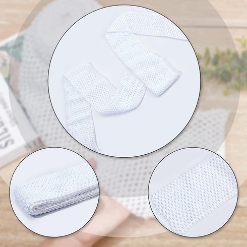 GORGECRAFT 5.5 Yards 4.41 Inch Wide Elastic Band White Stretch Polyester Fabric Ribbon Crochet Headband for Home DIY Sewing Crafts Garment Bow Str...
