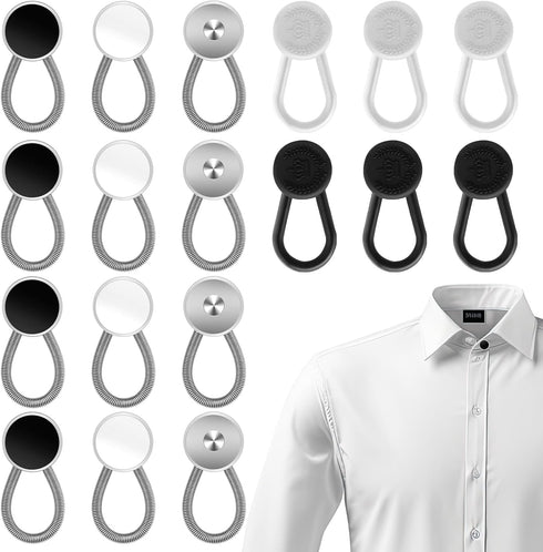18Pcs Button Extender for Trousers Collar Extender Buttons Pants Waist Extender Shirt Extender Adjustable Extended Button Jeans Button for Shirt D...
