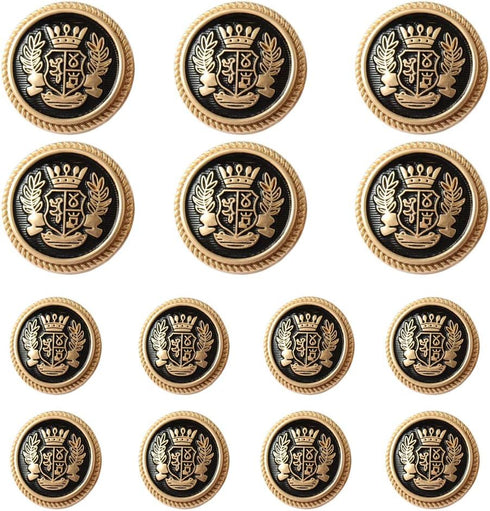 14 Pieces Black Gold Metal Blazer Button Set 18mm 23mm for Blazers, Suits, Sport Coats, Uniform, Jackets (MBM28)...