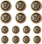 14 Pieces Black Gold Metal Blazer Button Set 18mm 23mm for Blazers, Suits, Sport Coats, Uniform, Jackets (MBM28)...