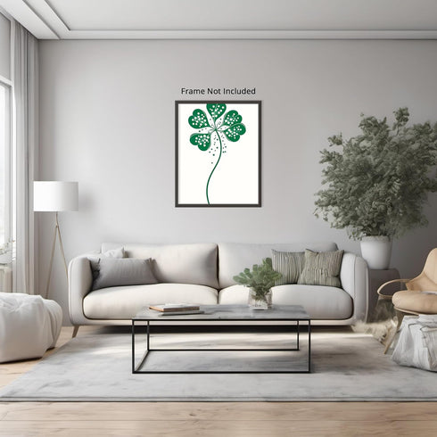 Posterizer 1 pcs-minimalist four-leaf clover sweet design poster 2-Floral & Botanical Art- Gift for Men Women Entrepreneur Teens -Chic Home Decor-...