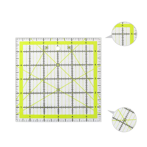 6X 6Inch Quilting Ruler Square Non-Slip Acrylic Quilting Rulerfor Quilting, Sewing and DIY Crafts Fabric Cutting Ruler...