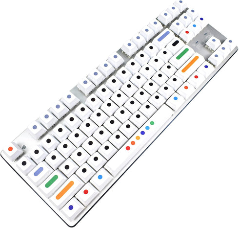 MOLGRIA Keycaps, GMK Dots White 129 Set for 60/65/80/100 percent Keyboard, Custom PBT Cherry Profile KeyCaps for Gateron Kailh Cherry MX 104/87/71...