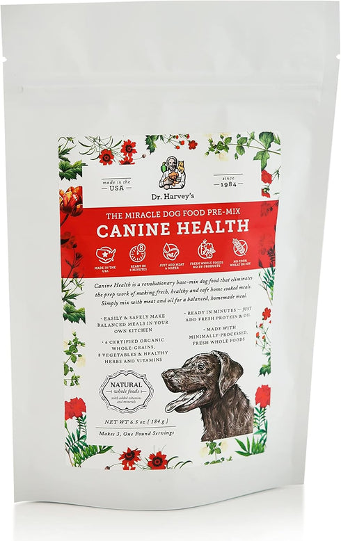 Dr. Harvey's Canine Health Miracle Dog Food, Human Grade Dehydrated Base Mix for Dogs with Organic Whole Grains and Vegetables (Trial Size 6.5 Oz)...