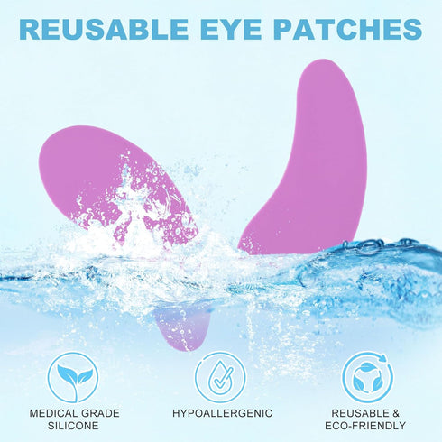Under Eye Patches 4 Pairs, Silicone Reusable Eye Patches, Under Eye Mask for Skin Care Effect to Reduce Wrinkles and Fine Lines, Tin Case...