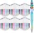 60 Pieces Plastic Beadable Pen Bead Ballpoint Pen Black Ink Beaded Pens for Kids Students Presents Office School Supplies (Mermaid Colors, Classic...