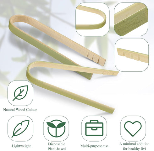 40 Pieces Mini Bamboo Disposable Tongs for food 4 Inch Bamboo Toast Tongs Disposable Mini Braces Wooden Cooking Braces for charcuterie Cooking Toa...