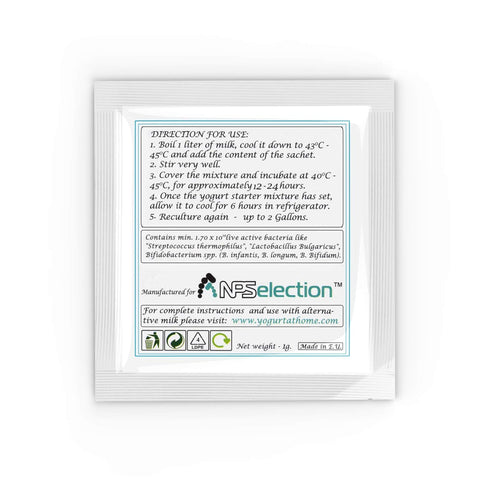 Yogurt Starter Cultures - Pack of 5 Freeze-dried Culture Sachets for Bifido Yogurt...