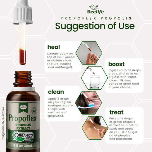 Propoflex Organic Green Propolis Extract - High Artepillin-C Levels, Antioxidant-Rich Supplement for Overall Wellness - Natural & Kosher-Friendly ...