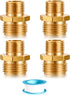 Garden Hose Fittings Connectors Adapter Solid brass Brass Repair Male to Male faucet leader coupler dual water hose connector(3/4" GHT Male to 1/2...