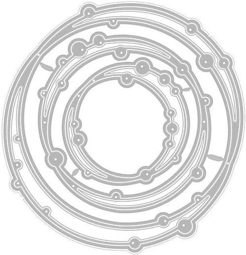 Silver 3D Spotted Line Circle Nesting Frame Cutting Dies for Card Making,Die-Cutting and Embossing,Metal Cutting Dies for Photo Paper Craft Album ...