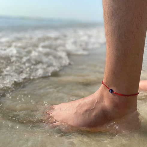 Luck Strings Evil Eye Red Cord Anklet Bracelet for Women Men Teen Girls Boys String Waterproof Adjustable Ankle Bracelets Minimalist Jewelry Unise...