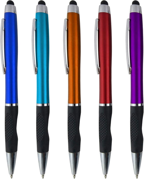 SyPen 2-1Twist Action Stylish Metallic Capacitive Stylus with Comfort Grip Ball Point Black Ink Pen for Touchscreen Devices, iPhone, Ipad, Android...