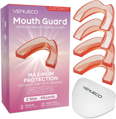 Mouth Guard for Grinding Teeth at Night: Dental Guard for Sleeping at Night-4 Pack/2 Size...