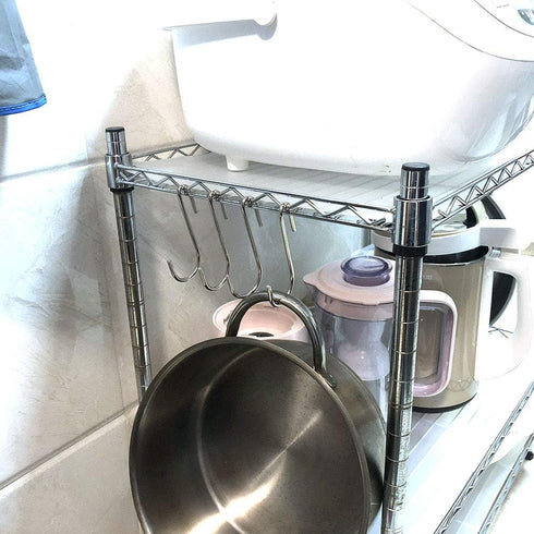 LQJ Pro Large S Hooks Anti-Rust Hang Iron Cast Pots and Pans from Wire Rack Shelf Narrow End Don't Come Off 7 Pack 3.7" Length Solid Metal Hang To...