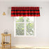 3 Pc Cotton Classic Country Farmhouse Kitchen Window Curtain -Red & Black Buffalo Check Tier & Valance Set, 54" x 18" / 27" x 36"...