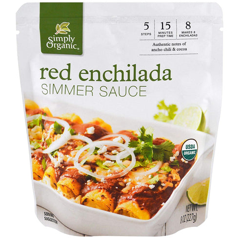 Simply Organic Red Enchilada Simmer Sauce, Certified Organic | 8 oz | Pack of 2...